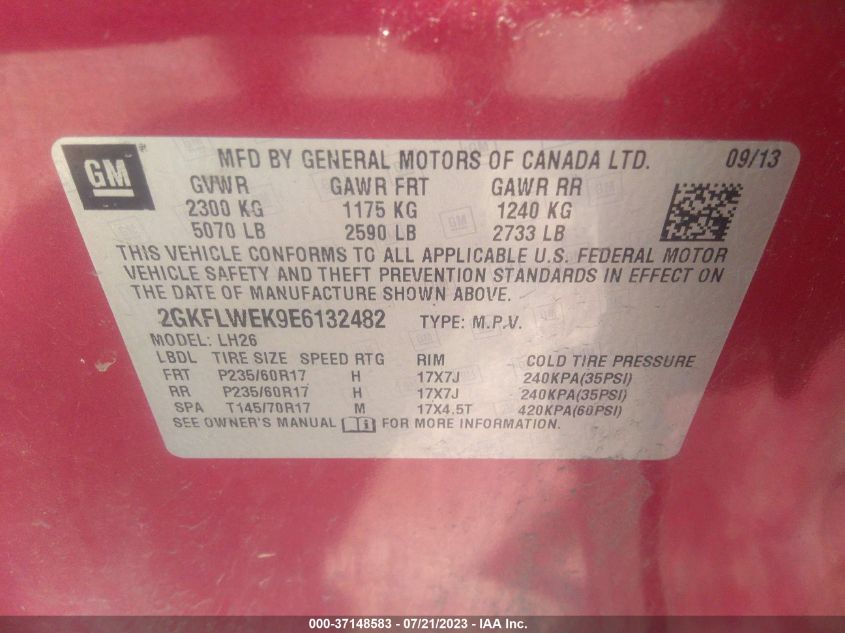 2014 GMC TERRAIN SLE - 2GKFLWEK9E6132482