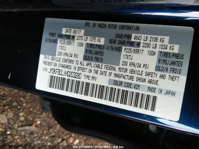 2017 MAZDA CX-5 TOURING - JM3KFBCLXH0203280