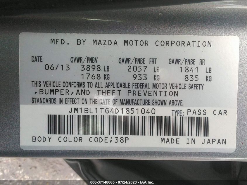 2013 MAZDA MAZDA3 I SV - JM1BL1TG4D1851040