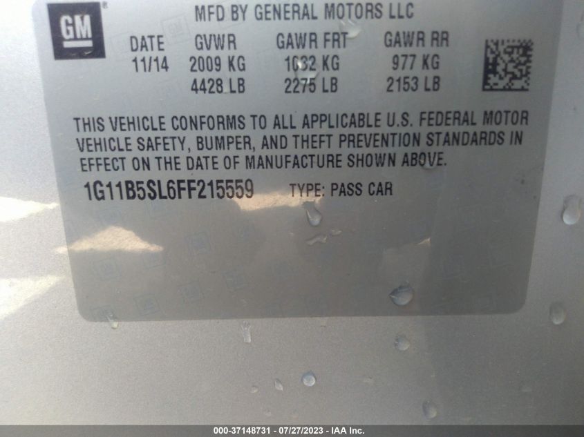 2015 CHEVROLET MALIBU LS - 1G11B5SL6FF215559
