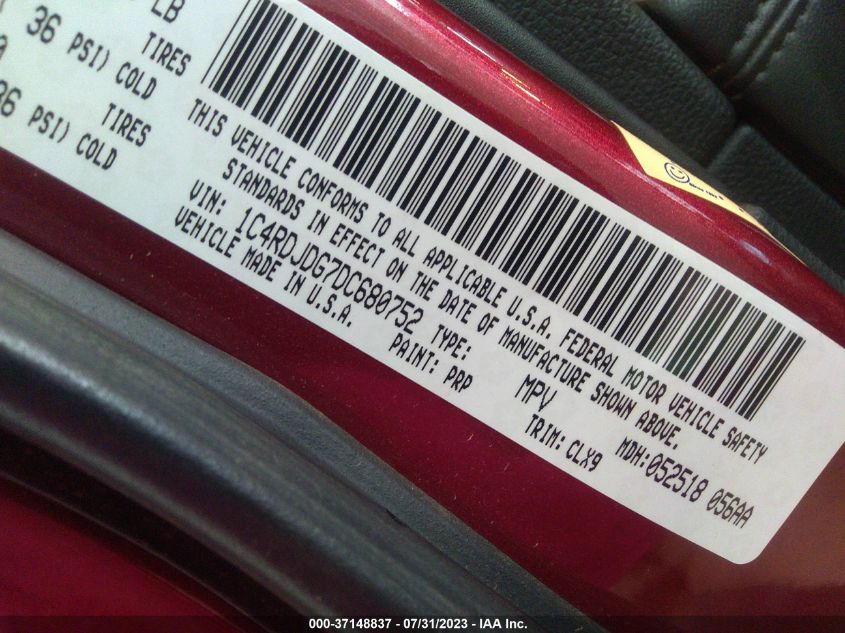 2013 DODGE DURANGO CREW - 1C4RDJDG7DC680752