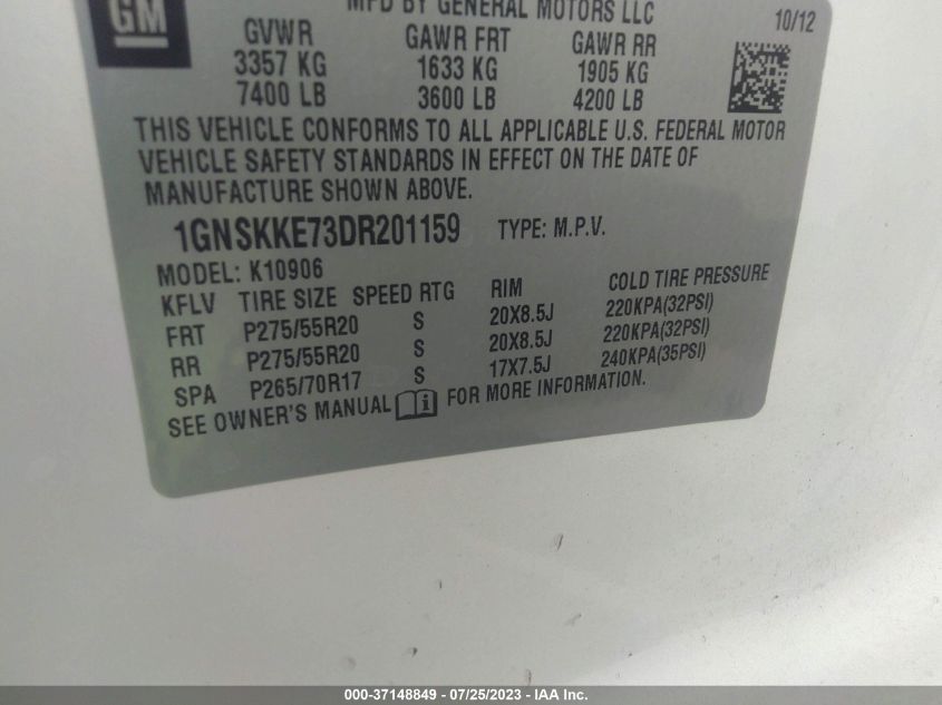 2013 CHEVROLET SUBURBAN K1500 LTZ - 1GNSKKE73DR201159