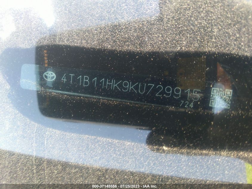 2019 TOYOTA CAMRY L/LE/XLE/SE/XSE - 4T1B11HK9KU729915