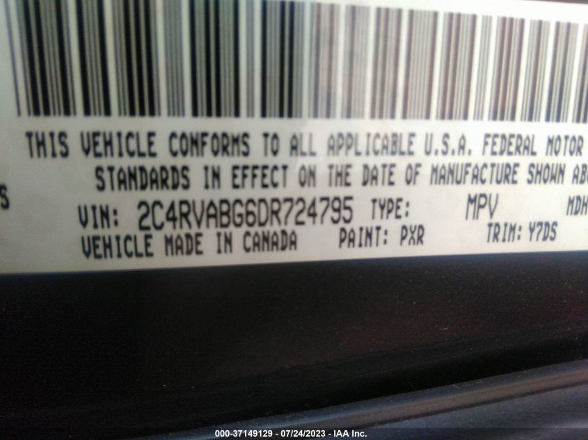 2013 VOLKSWAGEN ROUTAN SE W/RSE & NAVIGATION 2C4RVABG6DR724795
