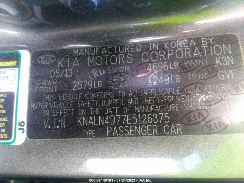 2014 KIA CADENZA PREMIUM/LIMITED - KNALN4D77E5126375