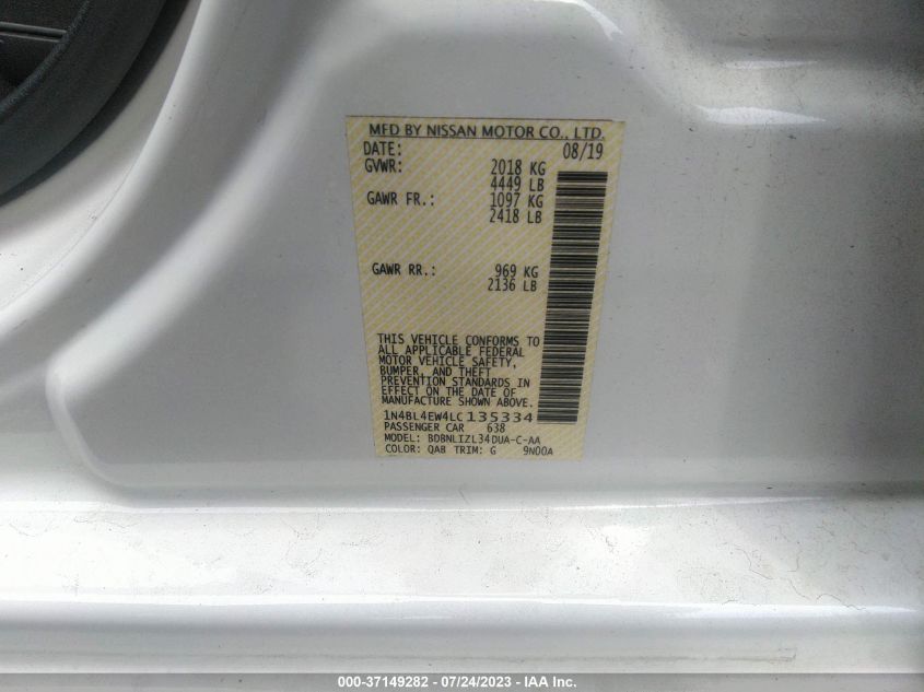 2020 NISSAN ALTIMA 2.5 SL - 1N4BL4EW4LC135334