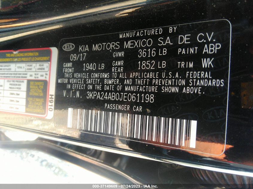 2018 KIA RIO LX - 3KPA24AB0JE061198