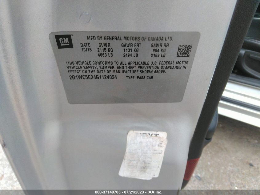 2016 CHEVROLET IMPALA LIMITED LTZ - 2G1WC5E34G1124054