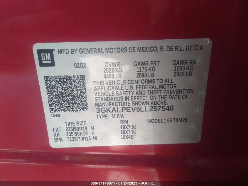 2020 GMC TERRAIN SLT - 3GKALPEV5LL257546