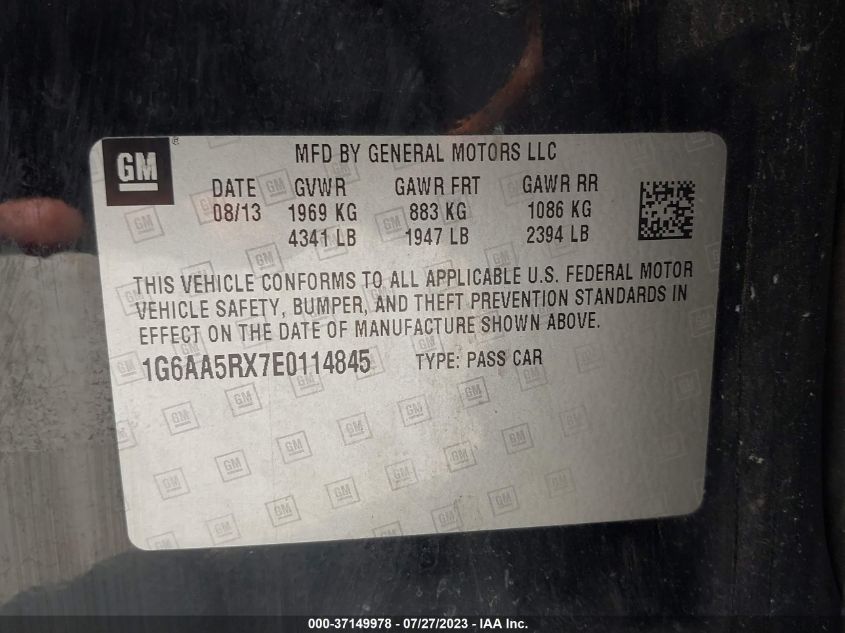 2014 CADILLAC ATS STANDARD RWD - 1G6AA5RX7E0114845