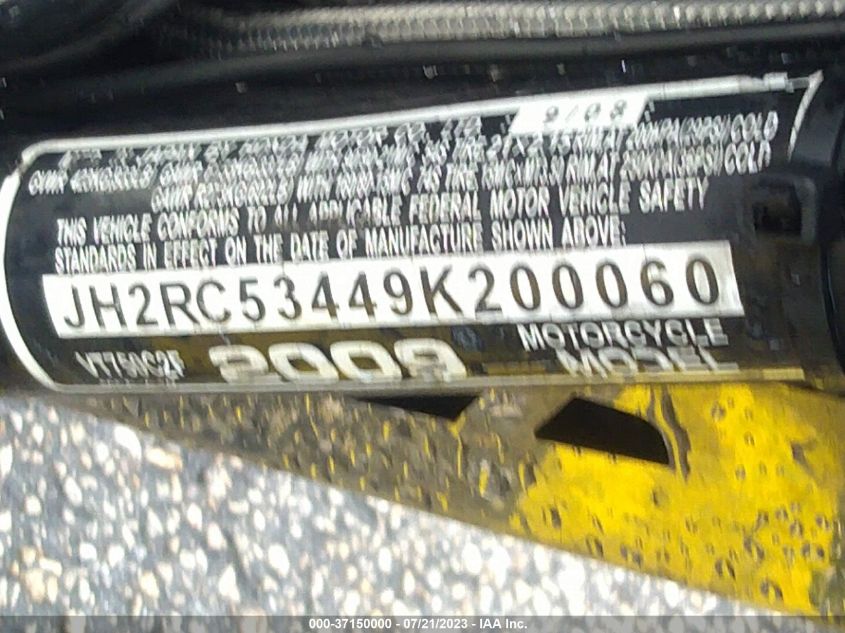 2009 HONDA VT750 C2F - JH2RC53449K200060