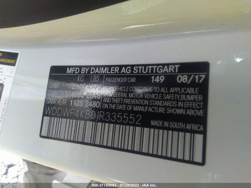 2018 MERCEDES-BENZ C-CLASS C 300 - WDDWF4KB0JR335552