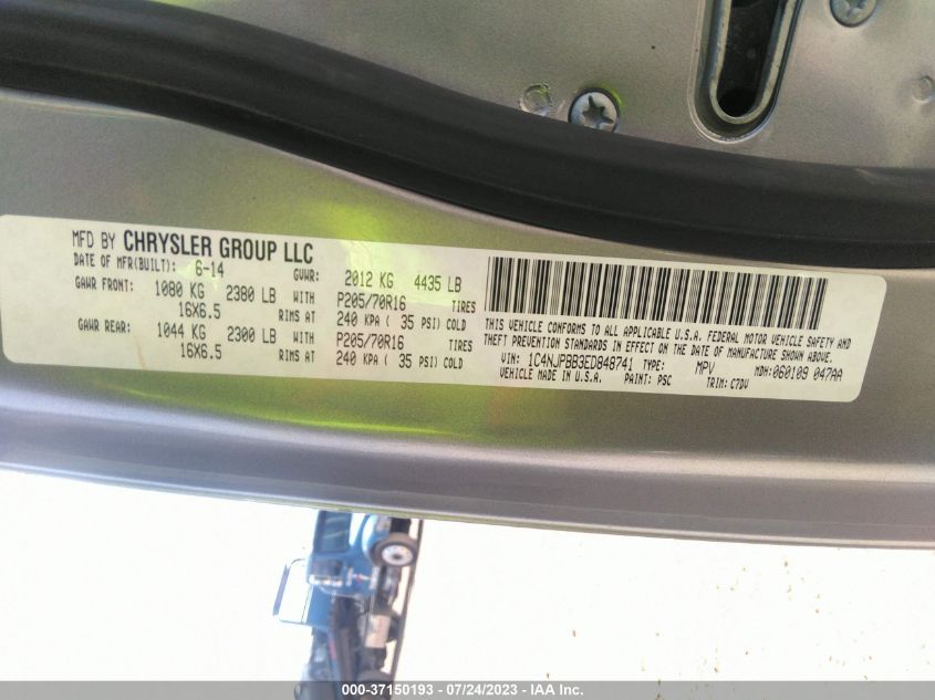 2014 JEEP PATRIOT SPORT - 1C4NJPBB3ED848741