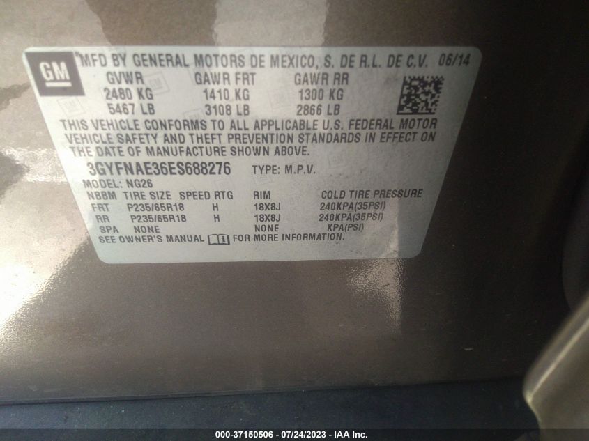 2014 CADILLAC SRX BASE - 3GYFNAE36ES688276