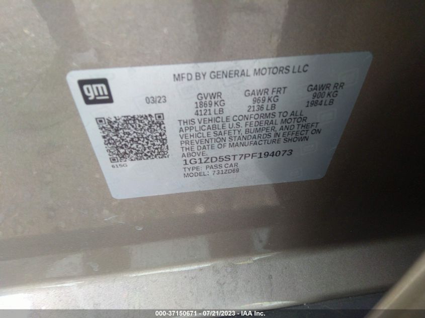 2023 CHEVROLET MALIBU LT - 1G1ZD5ST7PF194073