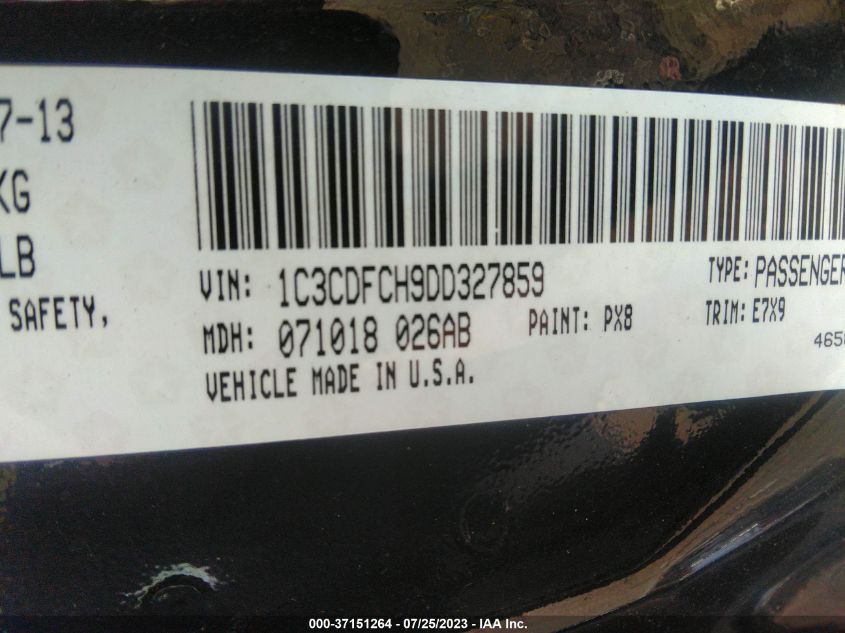 2013 DODGE DART LIMITED - 1C3CDFCH9DD327859