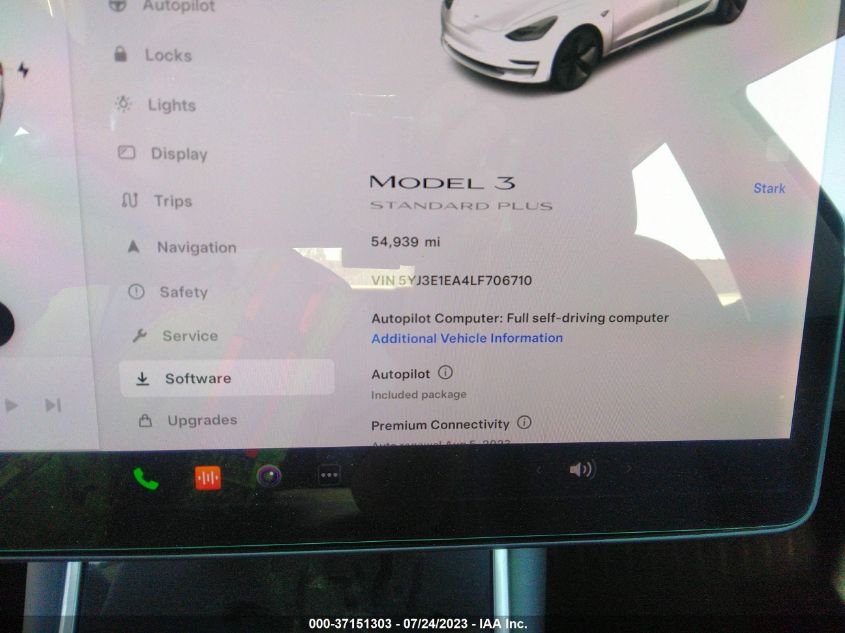 2020 TESLA MODEL 3 - 5YJ3E1EA4LF706710