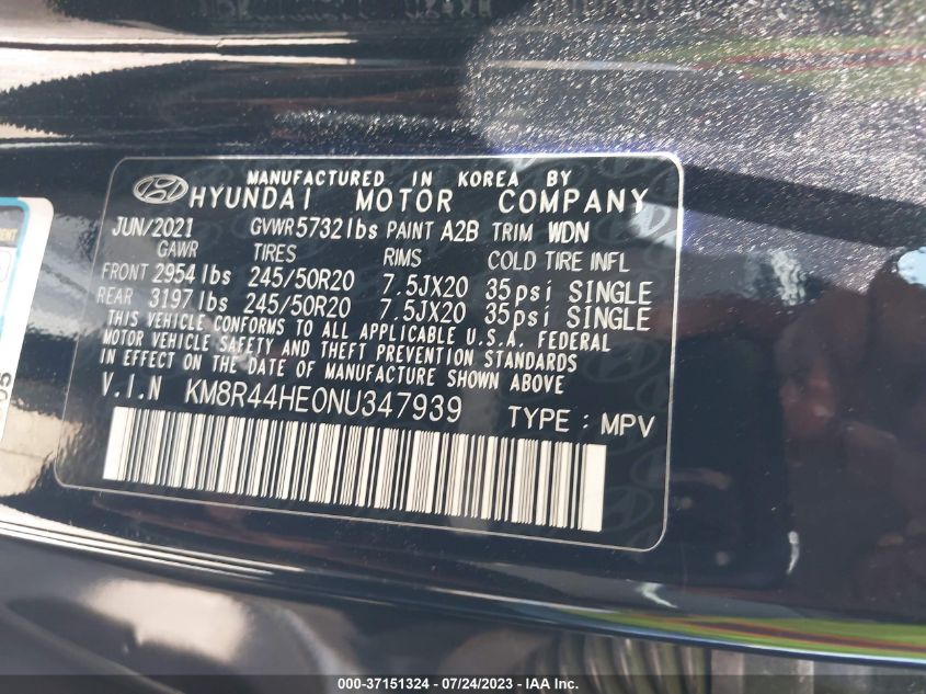2022 HYUNDAI PALISADE SEL - KM8R44HE0NU347939