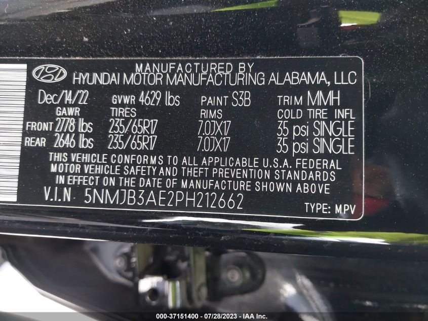 2023 HYUNDAI TUCSON SEL - 5NMJB3AE2PH212662