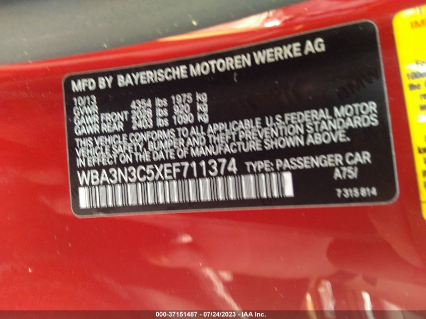 2014 BMW 4 SERIES 428I - WBA3N3C5XEF711374