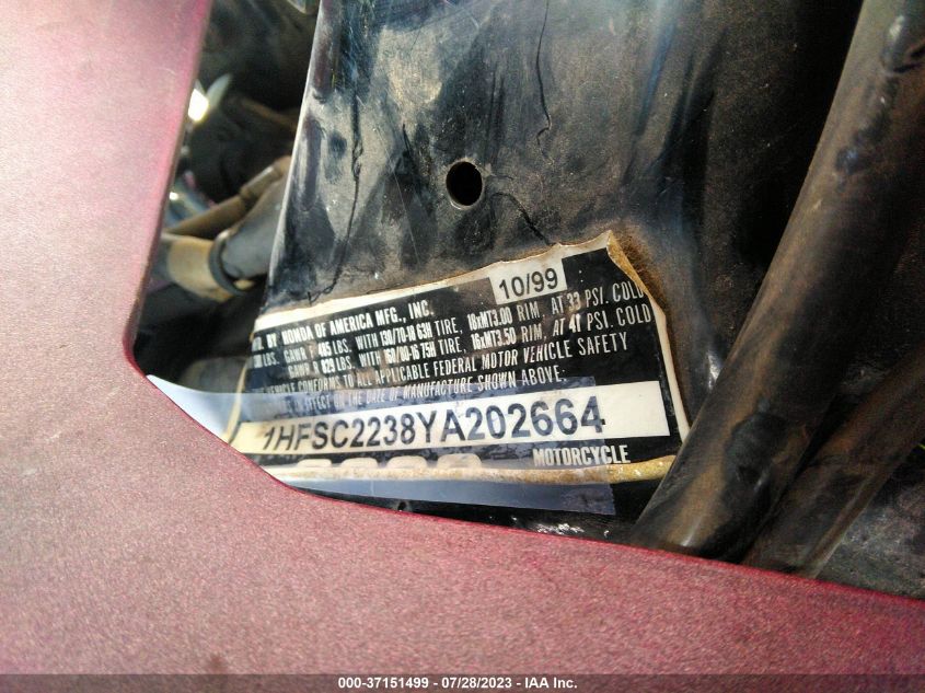 2000 HONDA GL1500 SE12 1HFSC2238YA202664