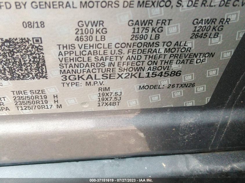 2019 GMC TERRAIN DENALI - 3GKALSEX2KL154586