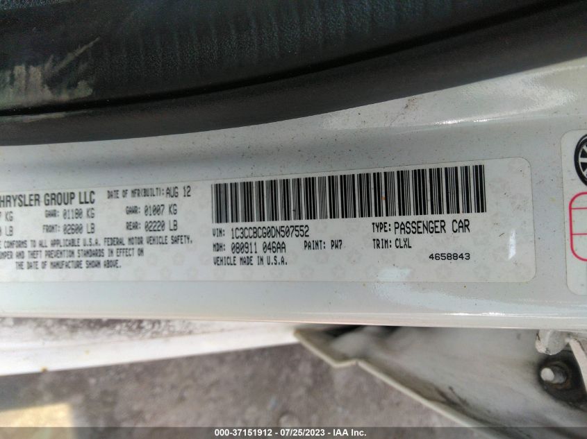 2013 CHRYSLER 200 LIMITED - 1C3CCBCG0DN507552