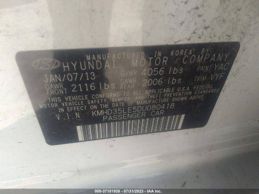 2013 HYUNDAI ELANTRA GT - KMHD35LE5DU080418