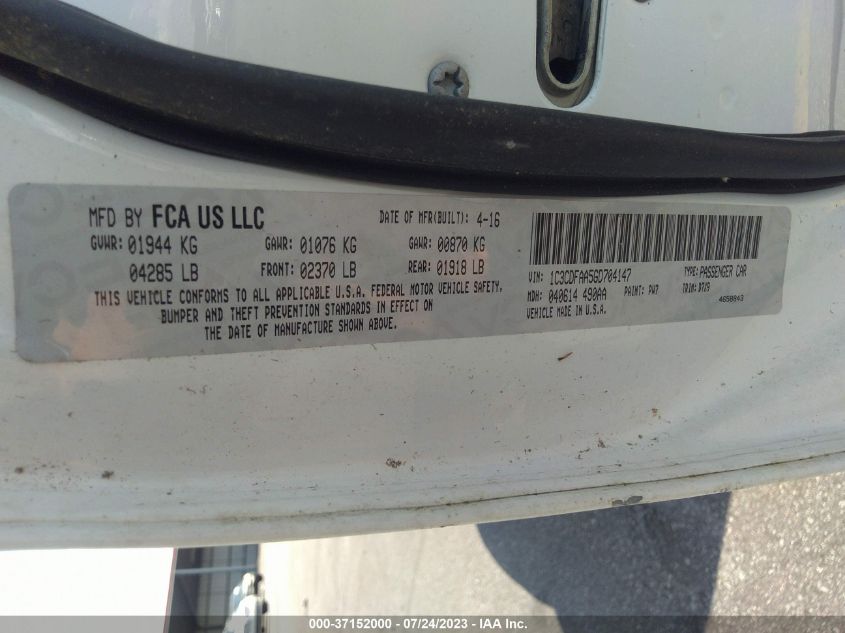 2016 DODGE DART SE - 1C3CDFAA5GD704147