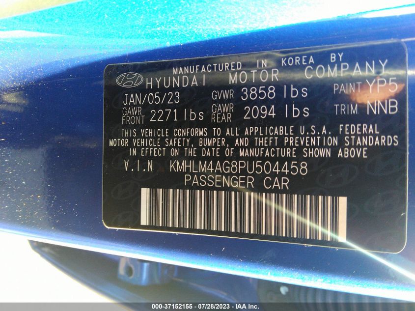 2023 HYUNDAI ELANTRA SEL - KMHLM4AG8PU504458