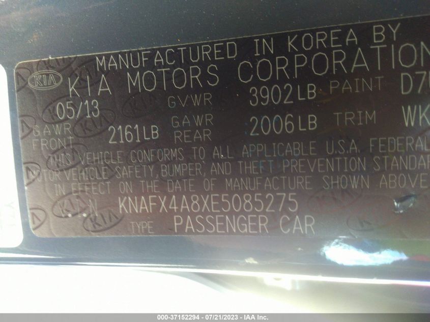 2014 KIA FORTE EX - KNAFX4A8XE5085275