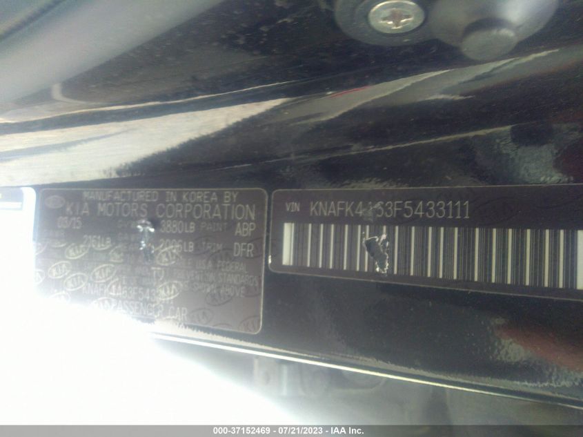 2015 KIA FORTE LX - KNAFK4A63F5433111