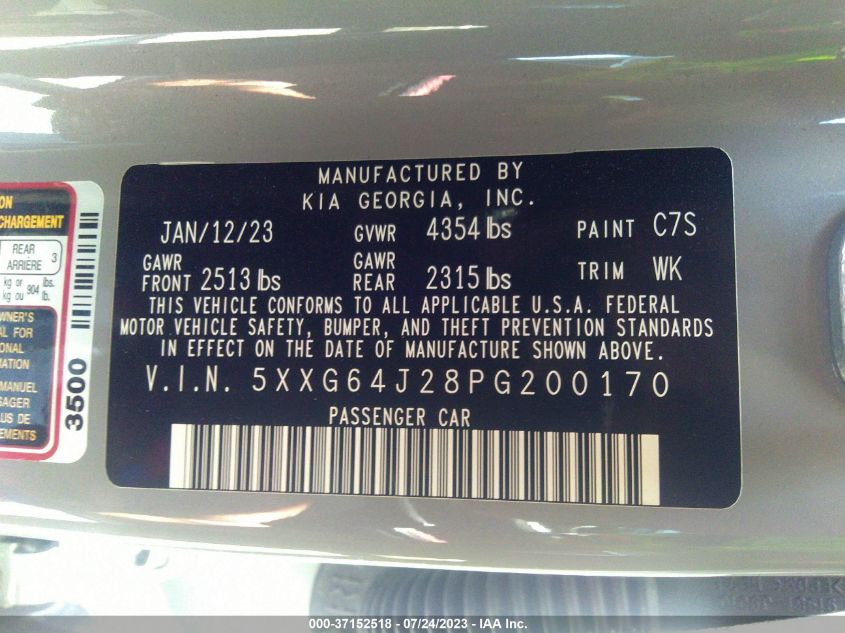 2023 KIA K5 GT-LINE - 5XXG64J28PG200170