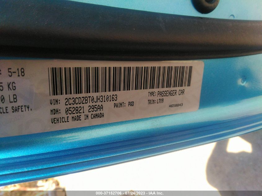 2018 DODGE CHALLENGER R/T - 2C3CDZBT0JH310163