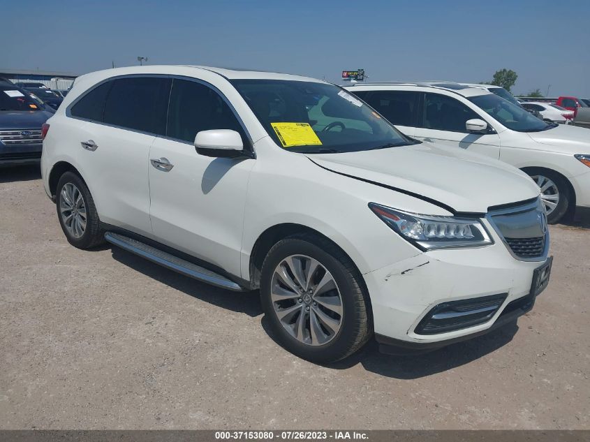 2016 ACURA MDX W/TECH/ENTERTAINMENT/W - 5FRYD4H61GB028441