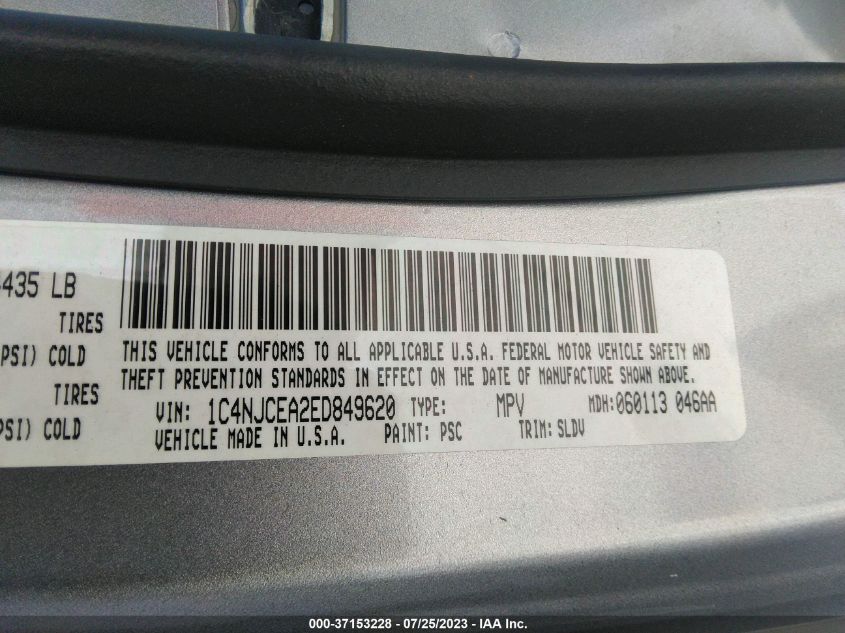 2014 JEEP COMPASS HIGH ALTITUDE - 1C4NJCEA2ED849620