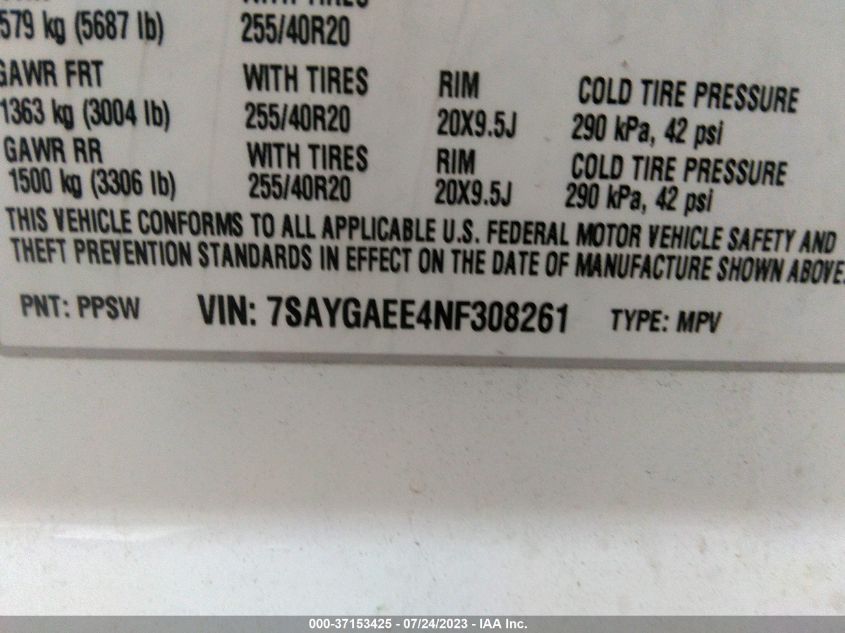 2022 TESLA MODEL Y - 7SAYGAEE4NF308261