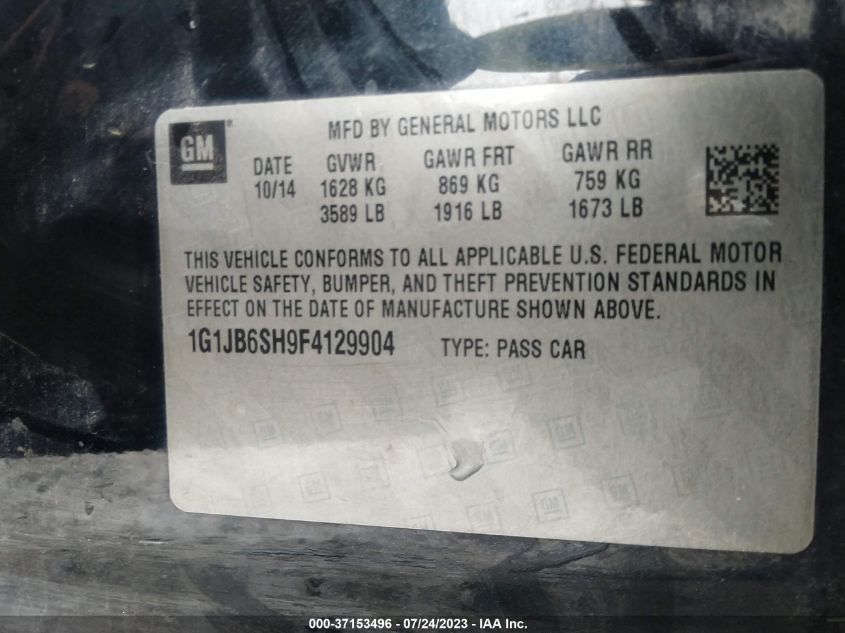 2015 CHEVROLET SONIC LS - 1G1JB6SH9F4129904