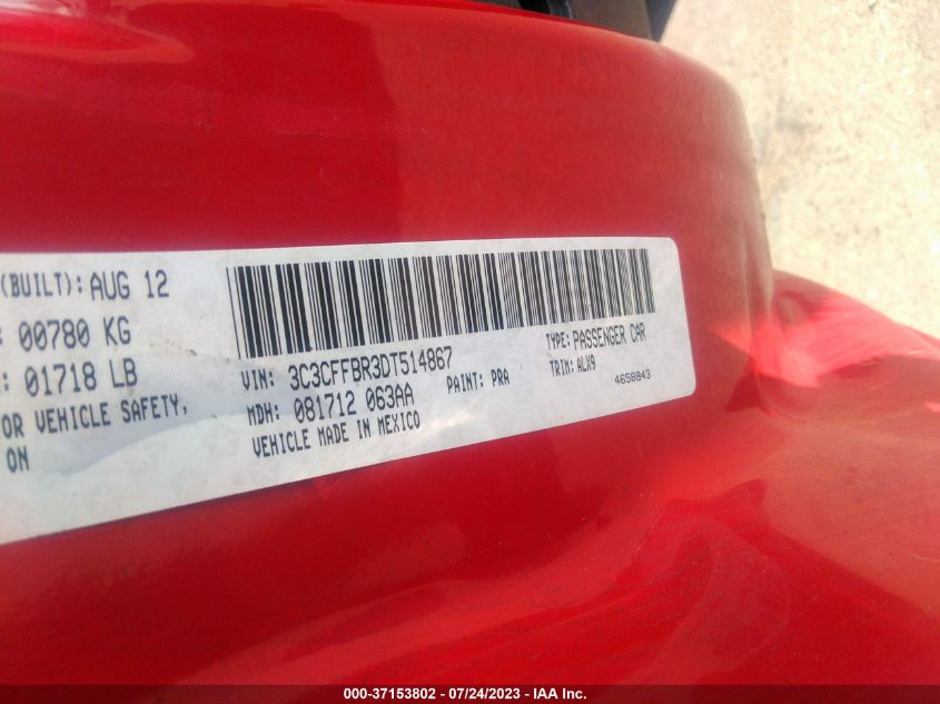 2013 FIAT 500 SPORT - 3C3CFFBR3DT514867