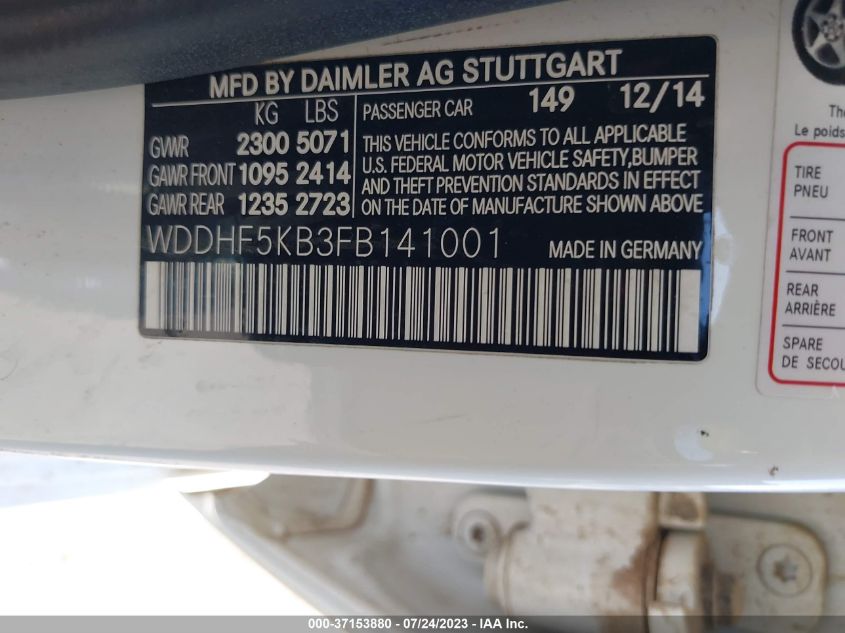 2015 MERCEDES-BENZ E-CLASS E 350 - WDDHF5KB3FB141001
