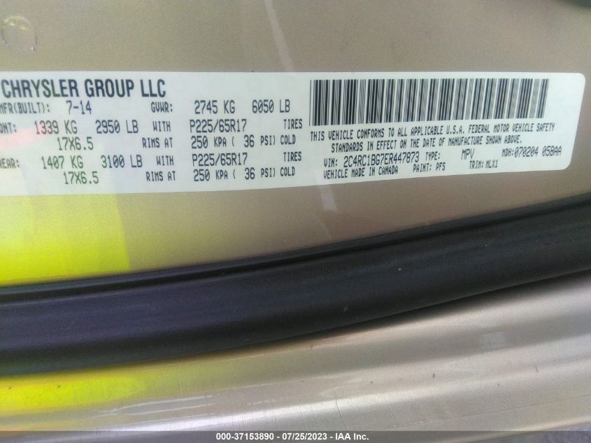 2014 CHRYSLER TOWN & COUNTRY TOURING - 2C4RC1BG7ER447873
