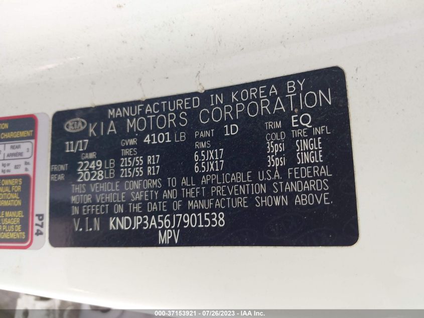 2018 KIA SOUL + - KNDJP3A56J7901538