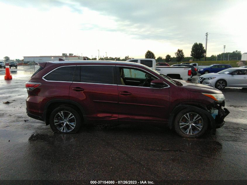 2016 TOYOTA HIGHLANDER XLE - 5TDJKRFH3GS355204