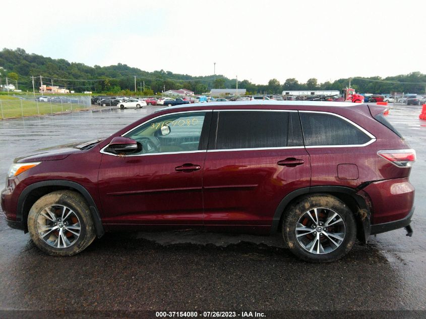 2016 TOYOTA HIGHLANDER XLE - 5TDJKRFH3GS355204