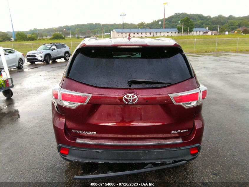 2016 TOYOTA HIGHLANDER XLE - 5TDJKRFH3GS355204