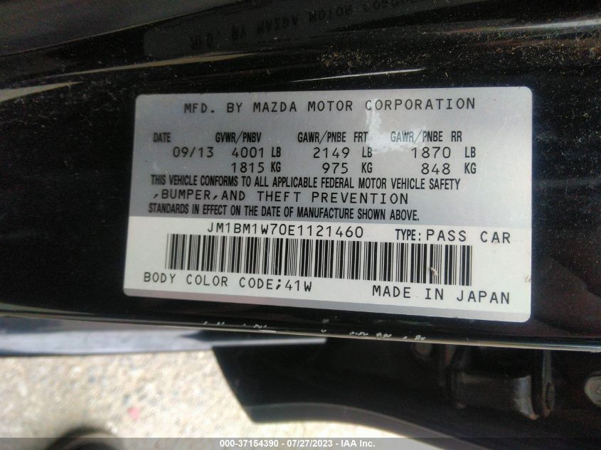 2014 MAZDA MAZDA3 I GRAND TOURING - JM1BM1W70E1121460