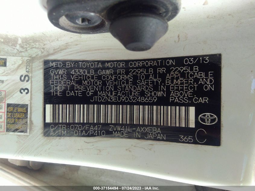 2013 TOYOTA PRIUS V - JTDZN3EU9D3248659