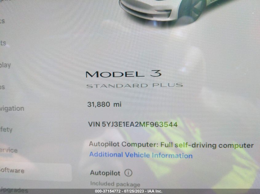 2021 TESLA MODEL 3 - 5YJ3E1EA2MF963544