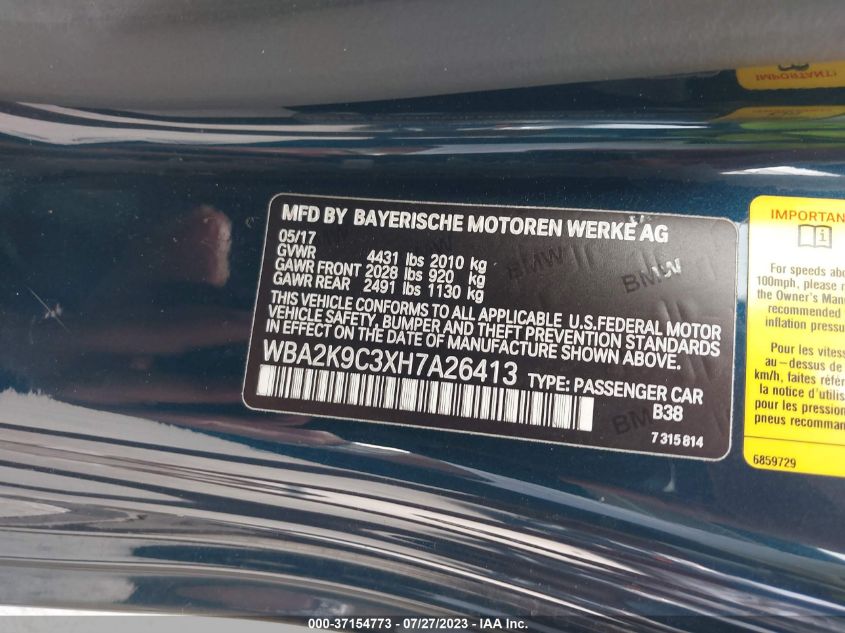 2017 BMW 2 SERIES 230I - WBA2K9C3XH7A26413