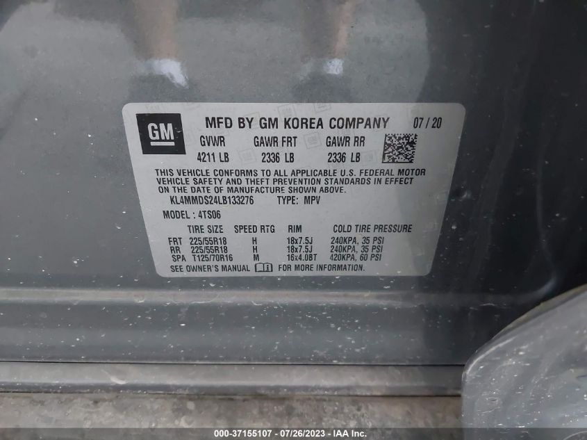 2020 BUICK ENCORE GX SELECT - KL4MMDS24LB133276